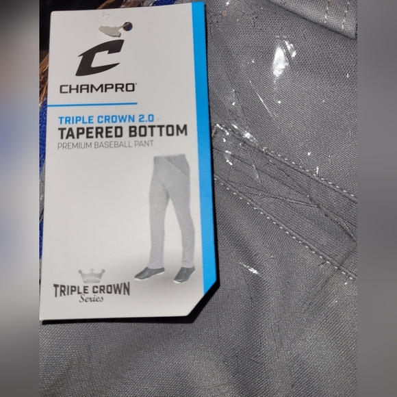 NWT'S CHAMPRO BASEBALL PANTS 2X Gray W/ Royal Stripe - Picture 1 of 3